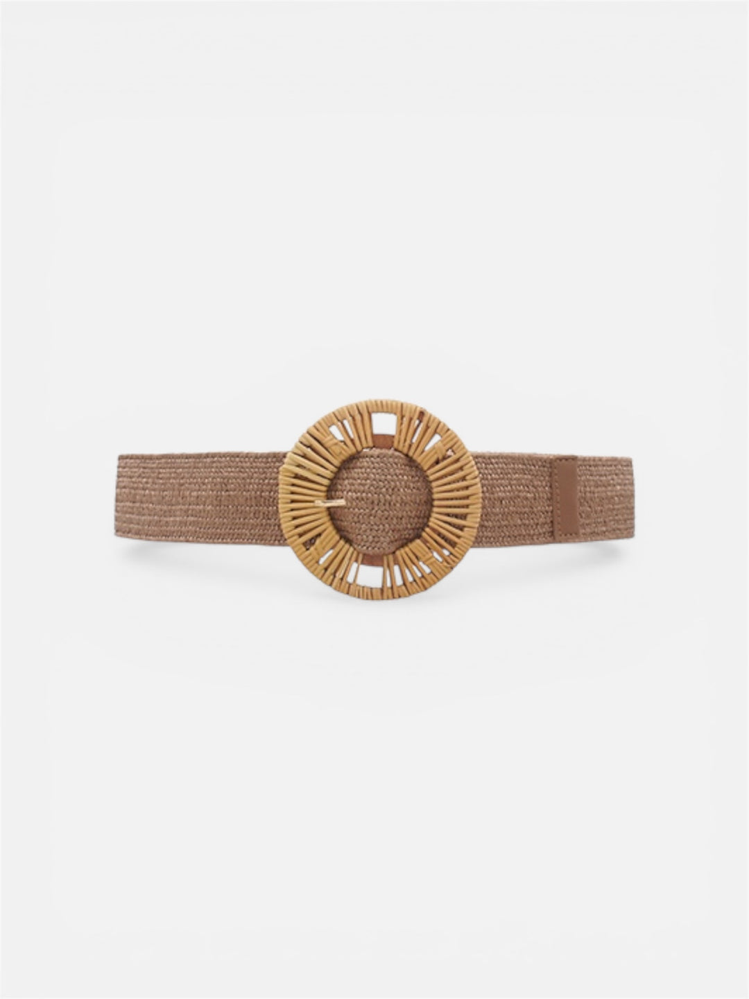 Circle Wicker Buckle Straw Belt
