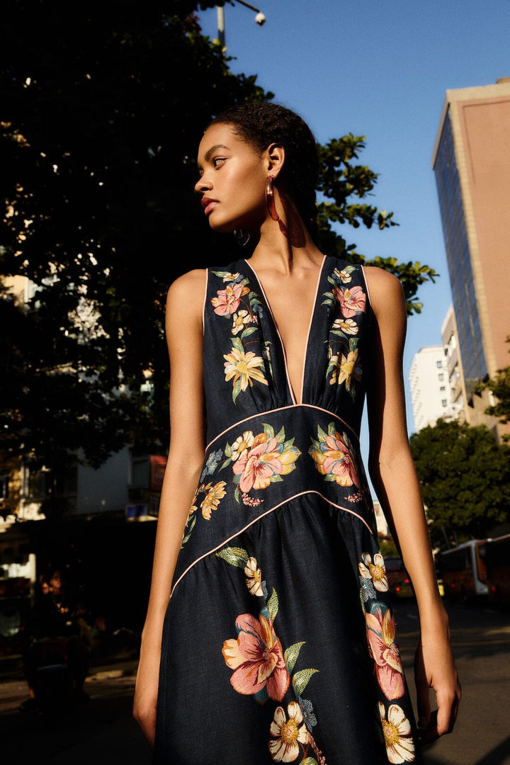 Maira Floral Midi Dress