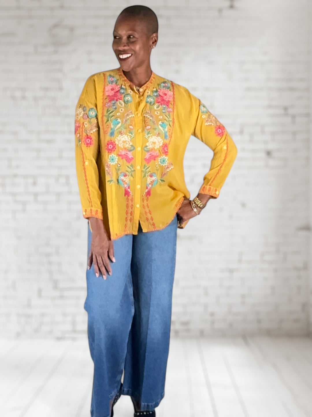 Audrey Mandarin Collar Shirt