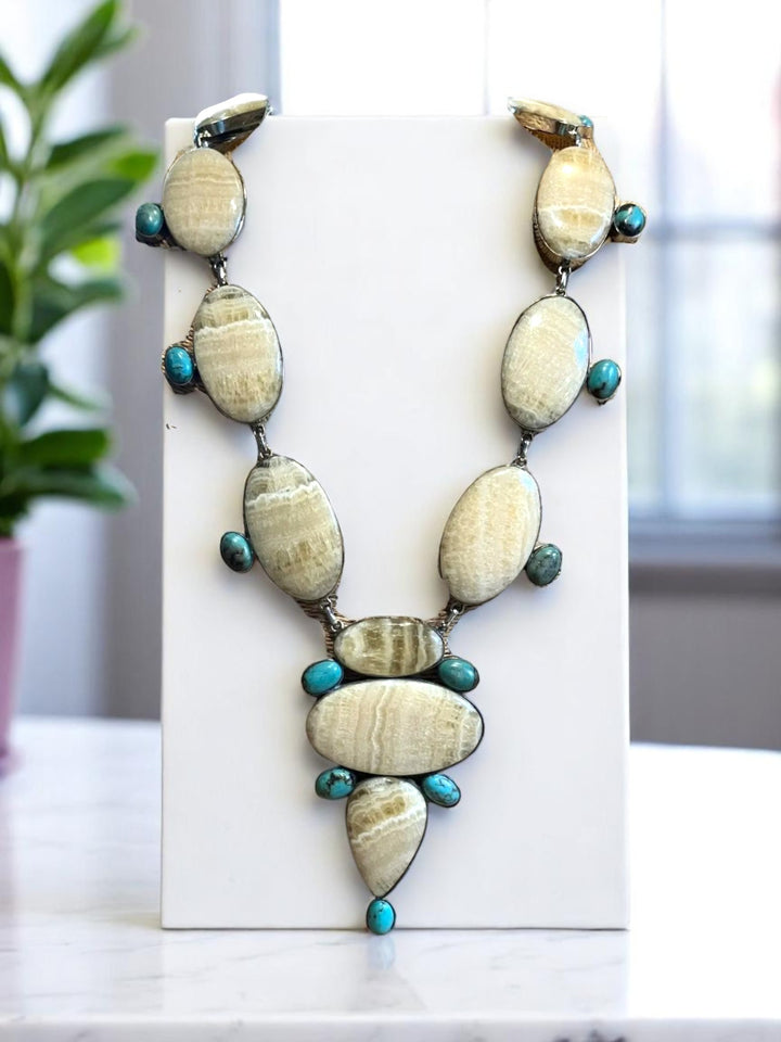 Jasper Turquoise Bib Necklace