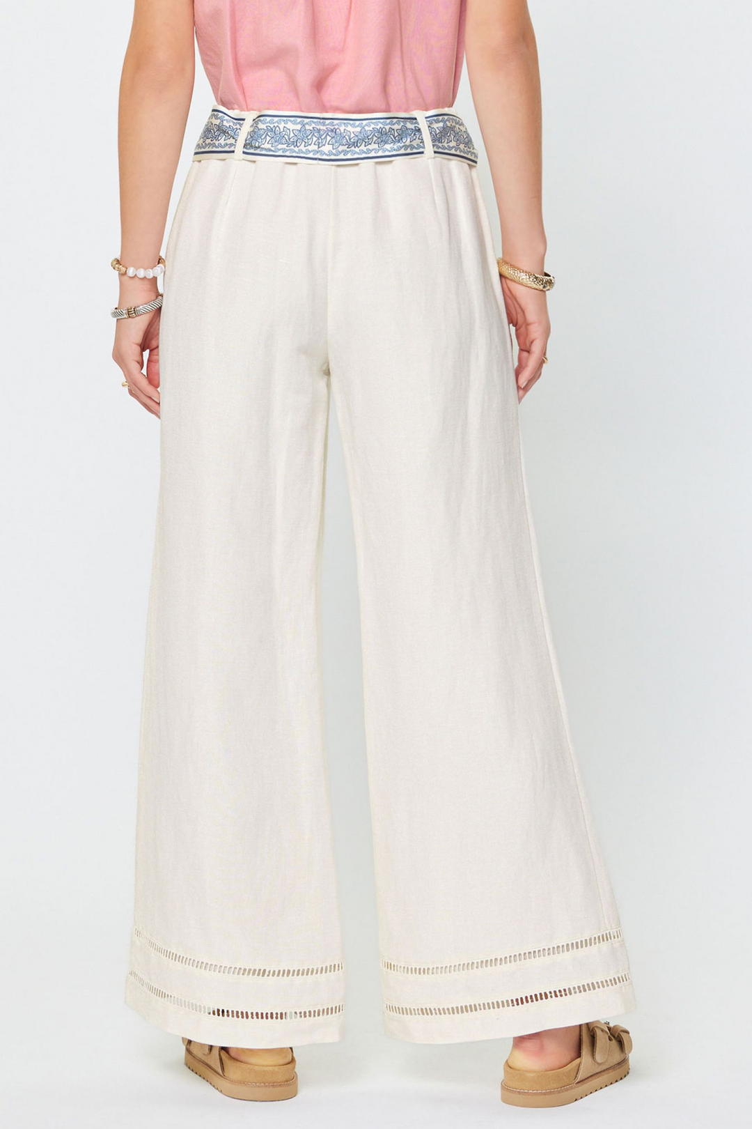Hi Rise Wide Scarf Waist Pant