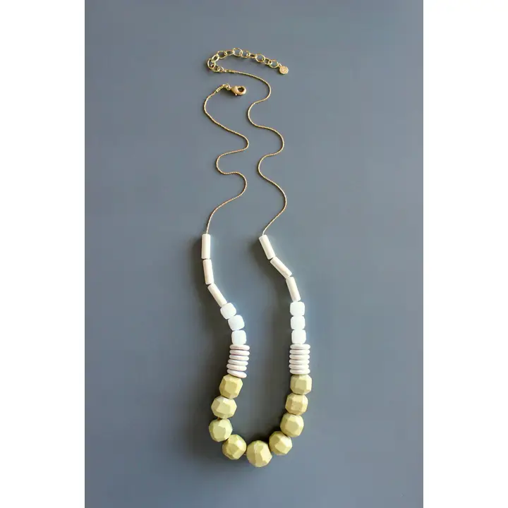 Green Turquoise + Glass Geo Necklace