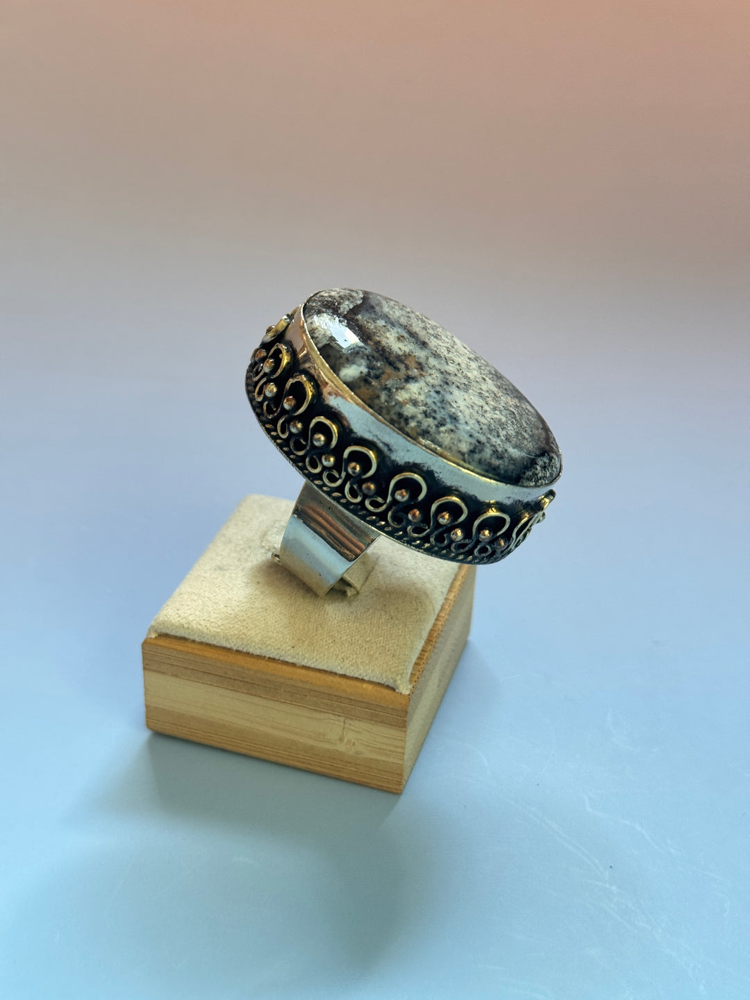 Dendritic Opal Adj Ring