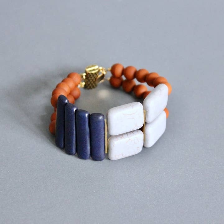 Navy + Gray Bracelet