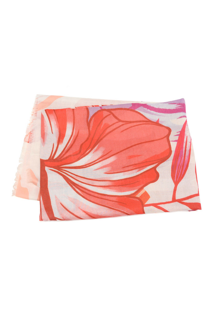 Pink Tropical Hibiscus Scarf