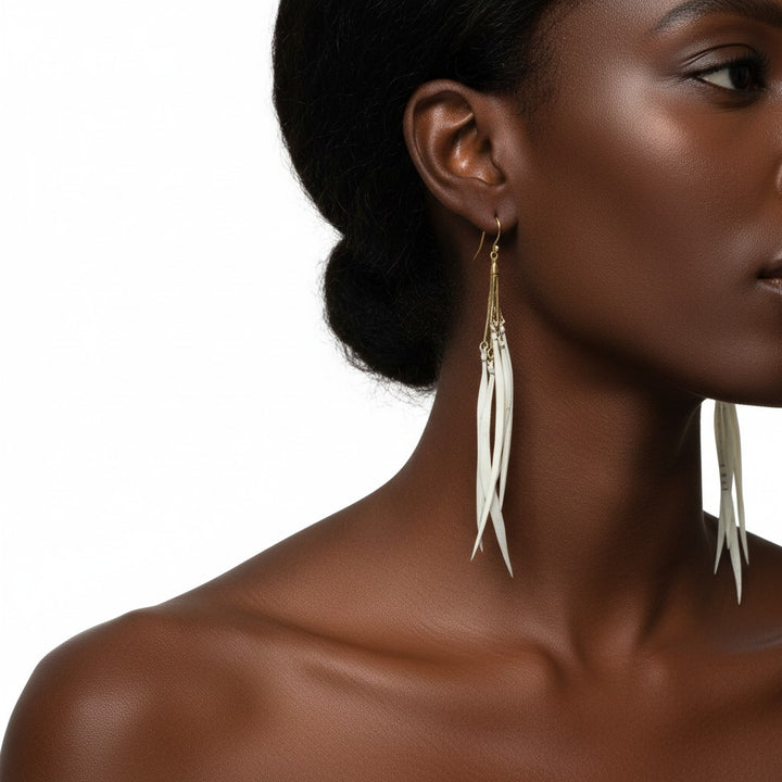 Feather Drop Earrings