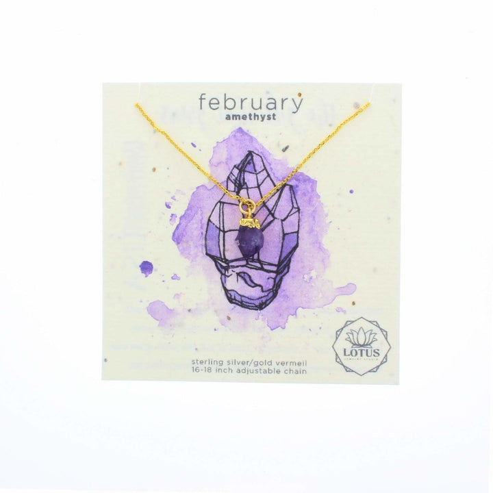 Lotus Birthstone Mineral Necklace