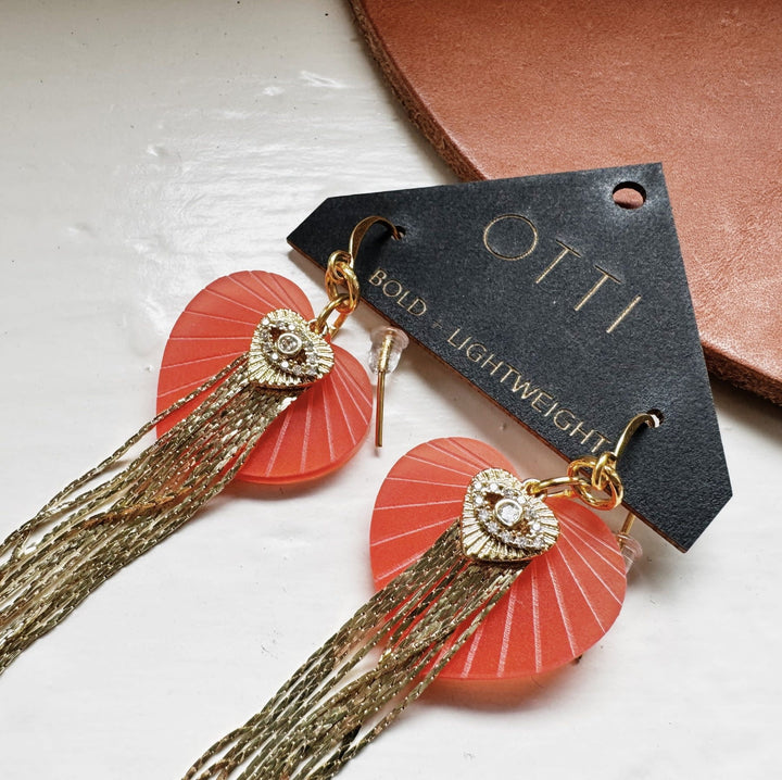 Sacred Heart Fringe Earrings