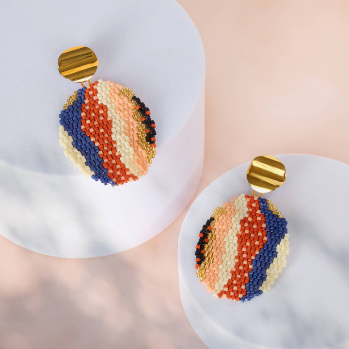 Organic Oval Drop Earrings