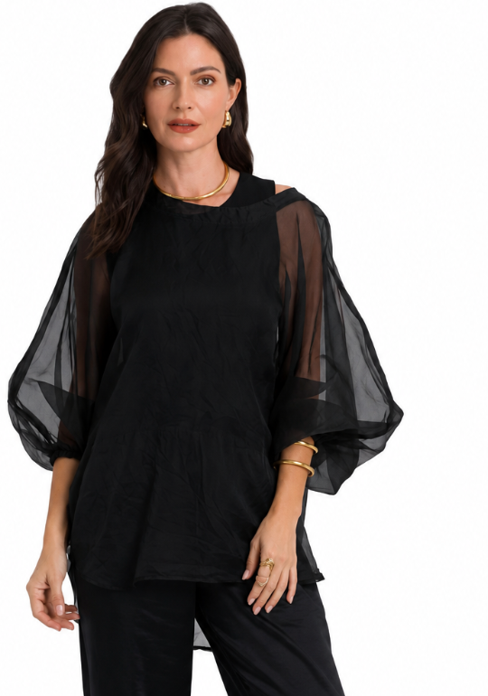 Organza Bell Sleeve Top