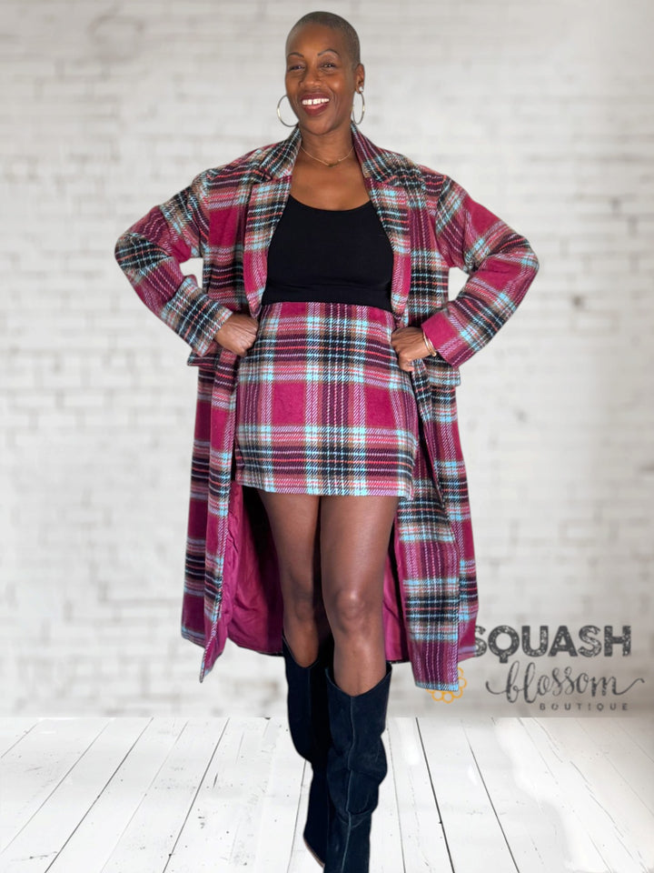 Plaid Wool Mini Skirt