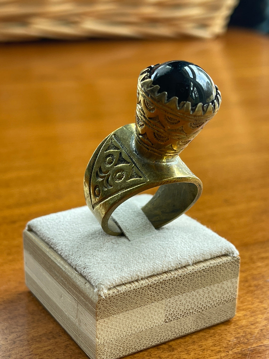 Moro Tuareg Black Sphere Ring