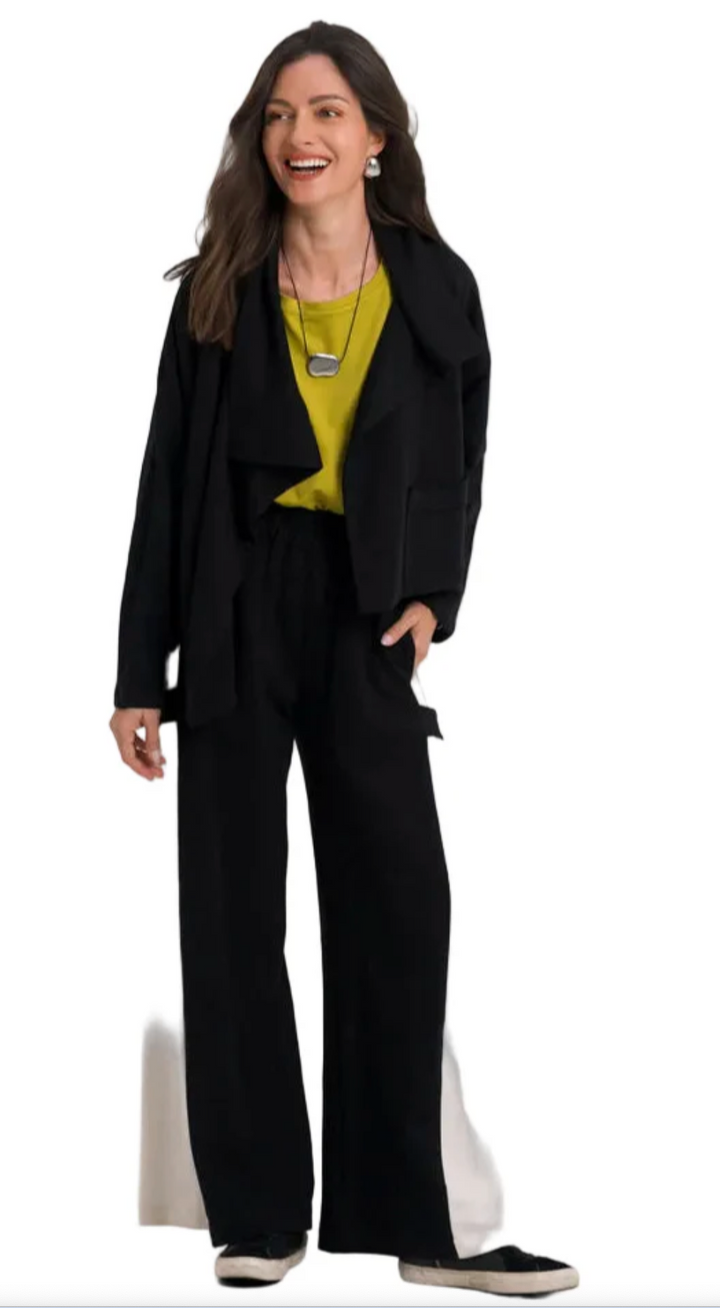 French Terry Crop Asymmetrical  Jacket