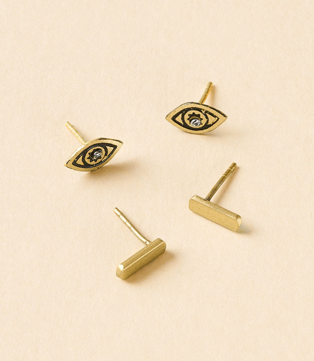 Ruchi Evil Eye Bar Studs