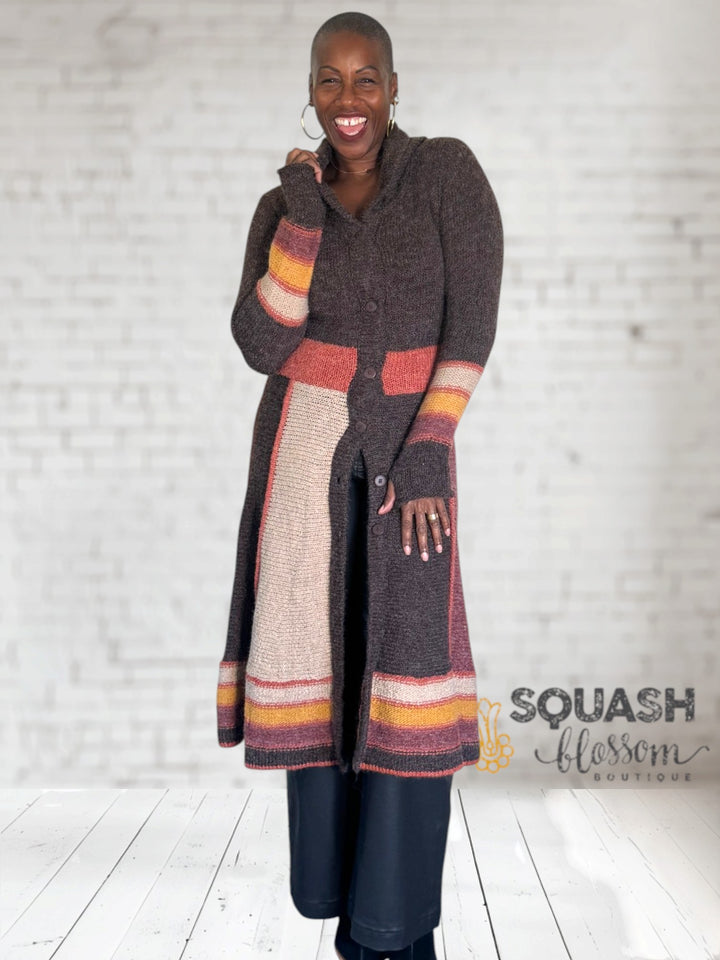 Color Blocked Maxi Cardigan