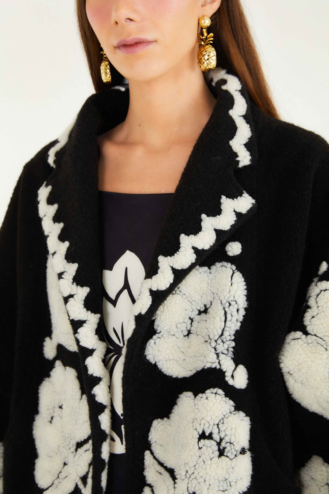 Floral Arabesque Fleece Coat