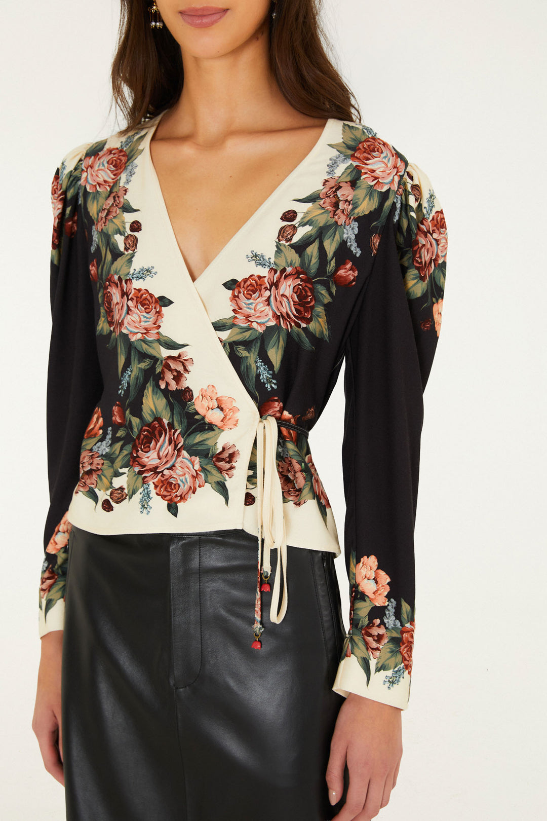 Winter Floral Long Sleeve Blouse