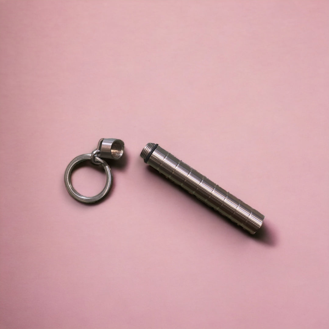 Steel Screw Top Stash Keychain