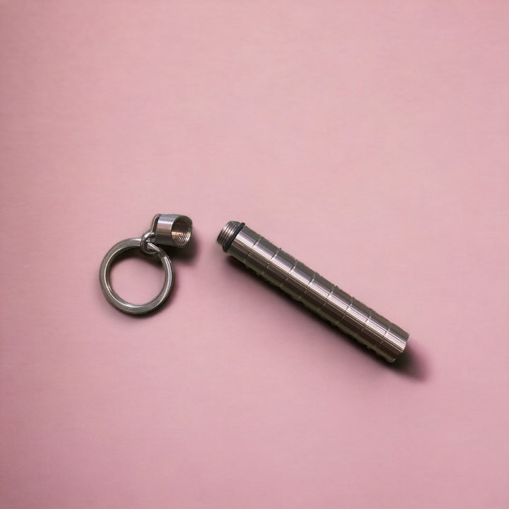 Steel Screw Top Stash Keychain
