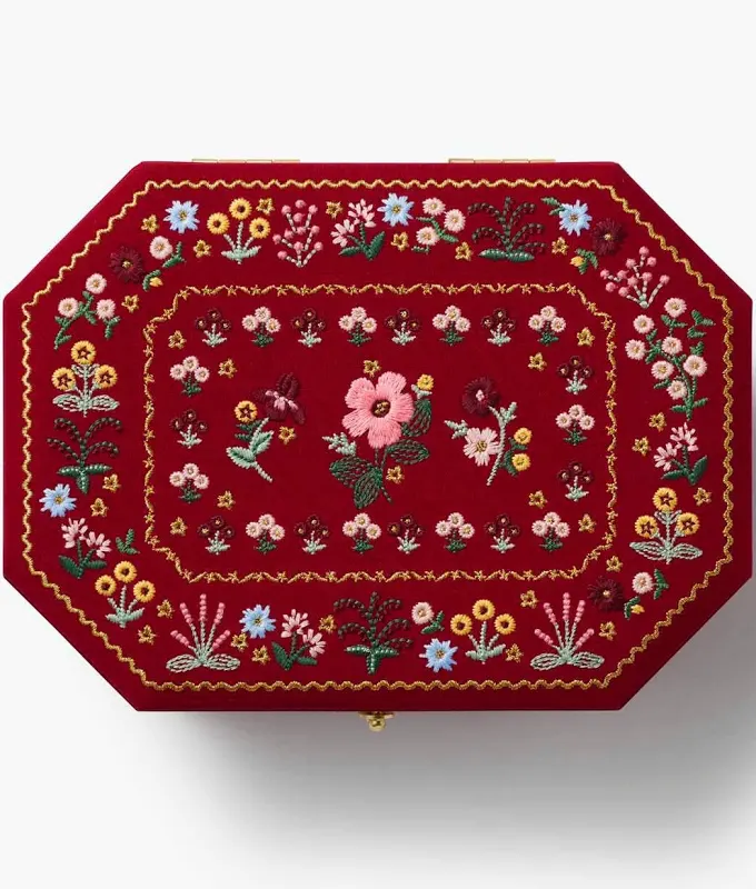 Embroidered Jewelry Box