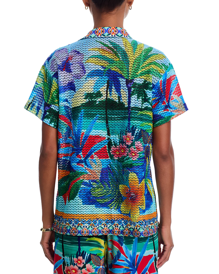 Paradis Crochet Camp Shirt