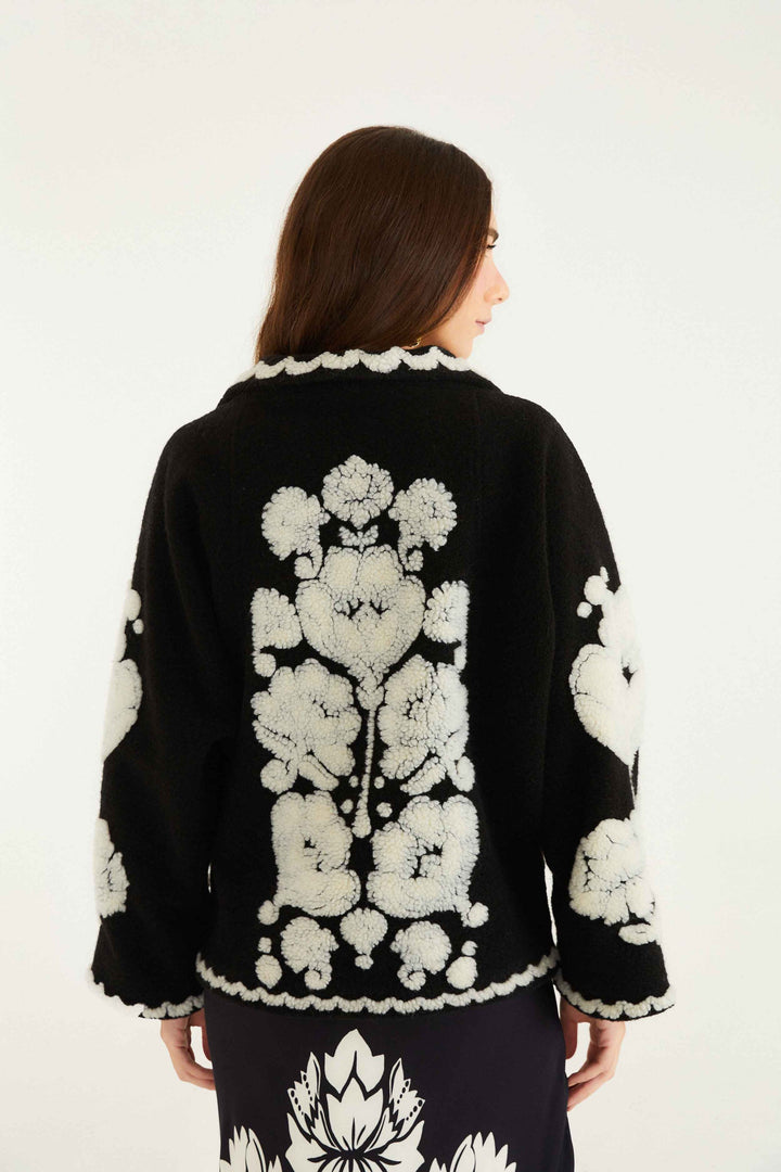 Floral Arabesque Fleece Coat