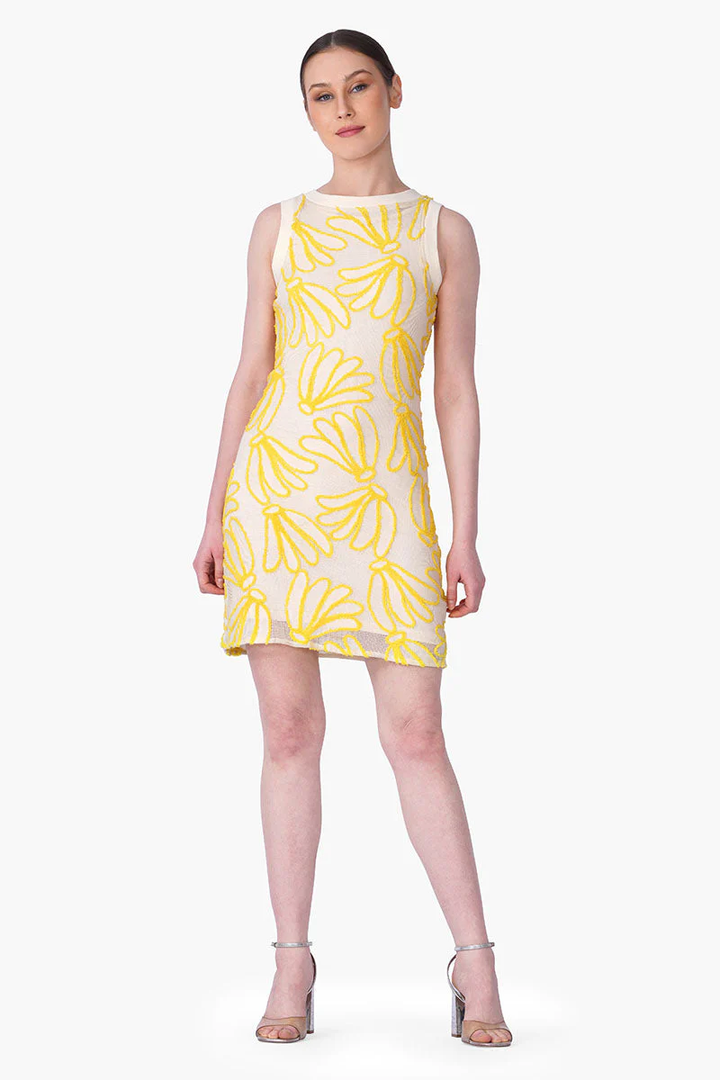 Sunset Banana Embroidered Dress