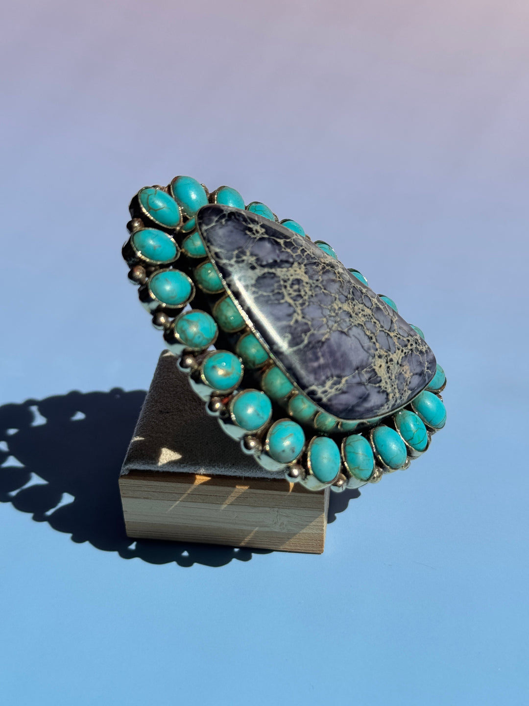 Blue Marble Turq Marquis Adj Ring