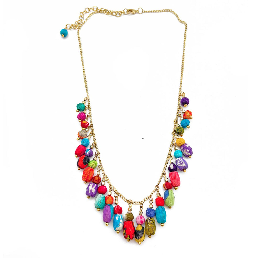 Aasha Oval Kantha Bead Necklace