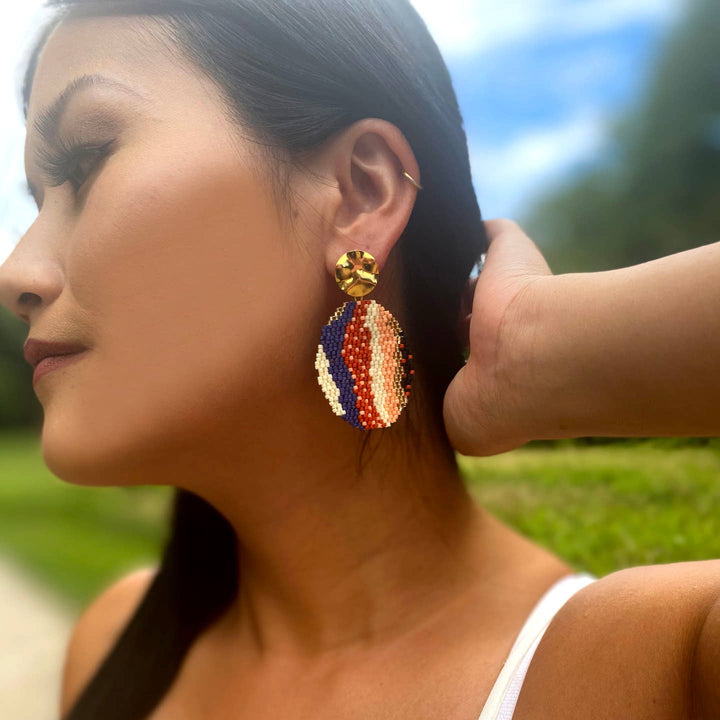 Organic Oval Drop Earrings