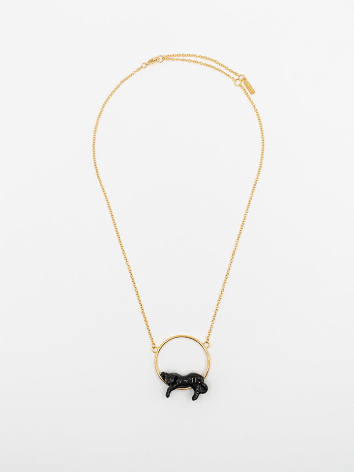Lying Mini Round Necklace