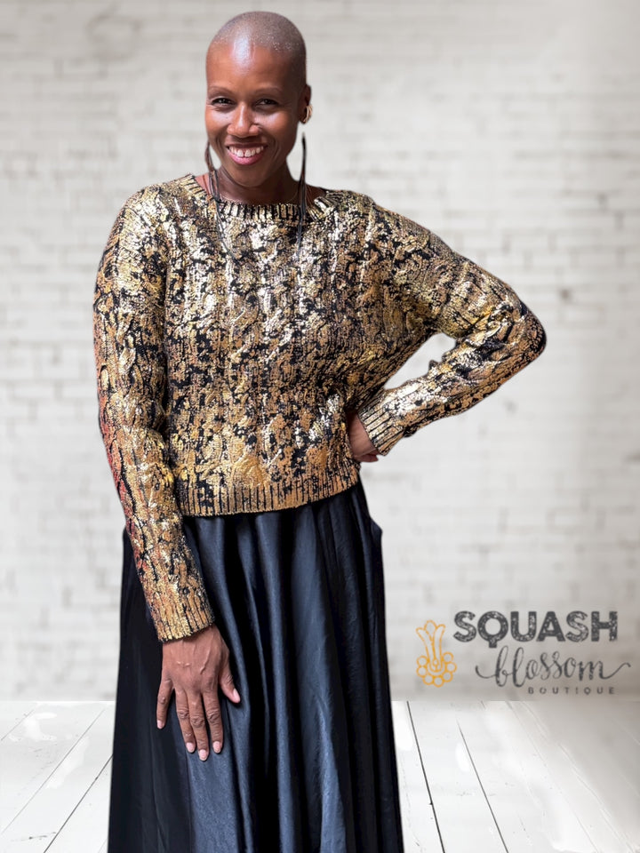 Mini Foil Cable Sweater O/S