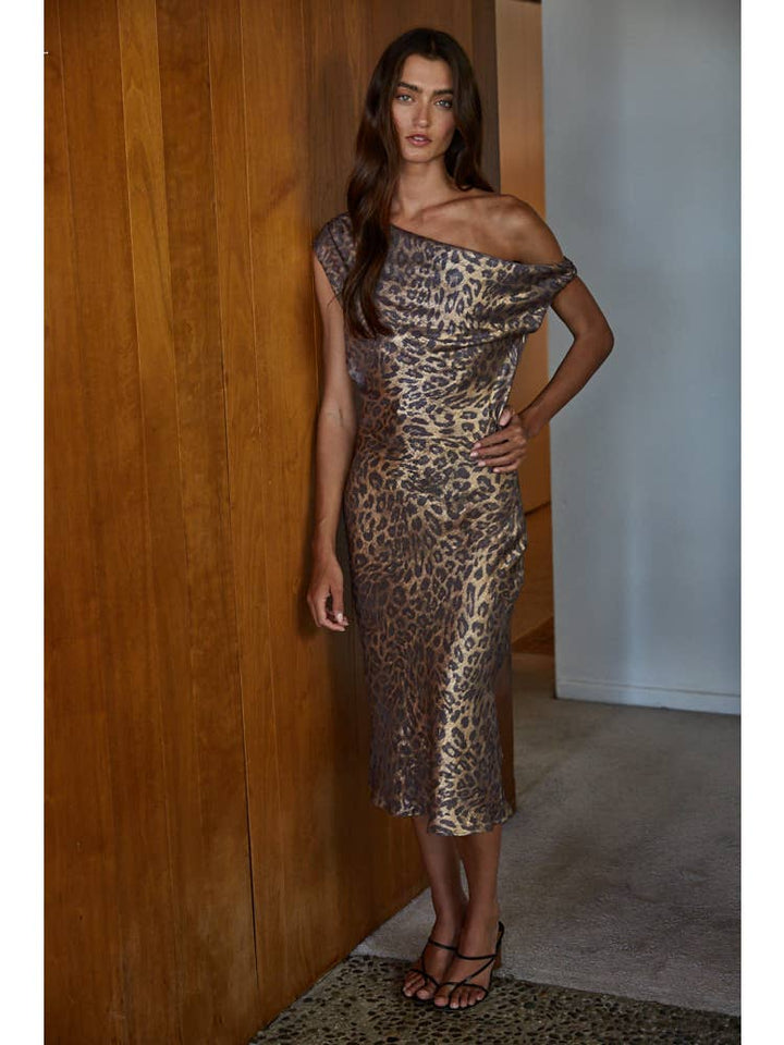 Cowl Bias Midi Dress