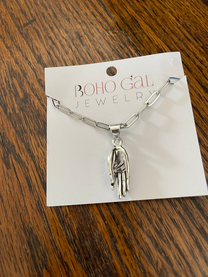 Mai Blessing Hand Necklace Silver