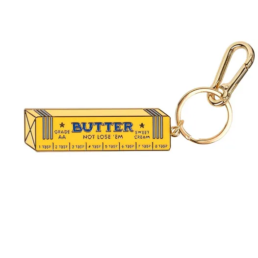 Butter Enamel Keychain