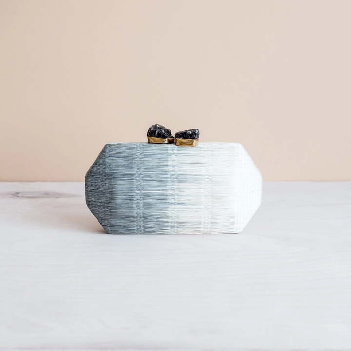 Grey Ombre Hex Geode Clutch