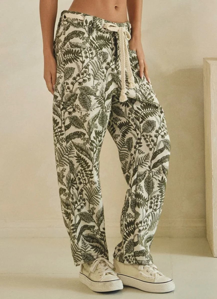 Fern Jacquard Barrel Pants