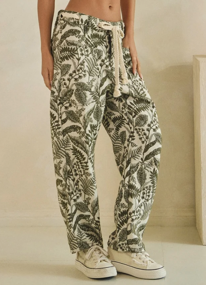 Fern Jacquard Barrel Pants