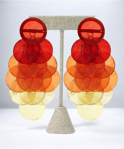Chandelier Color Coated Shell Earrings