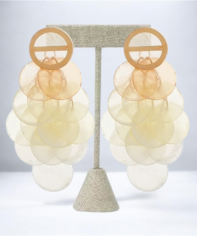 Chandelier Color Coated Shell Earrings