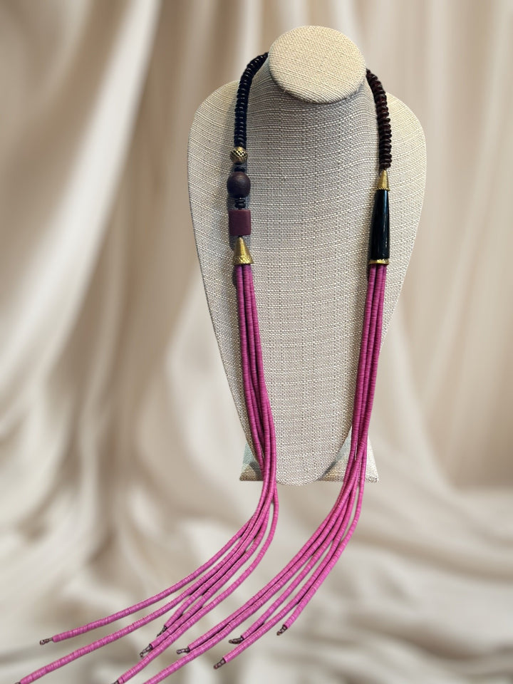 Ghana Multi Strand Lariat Necklace