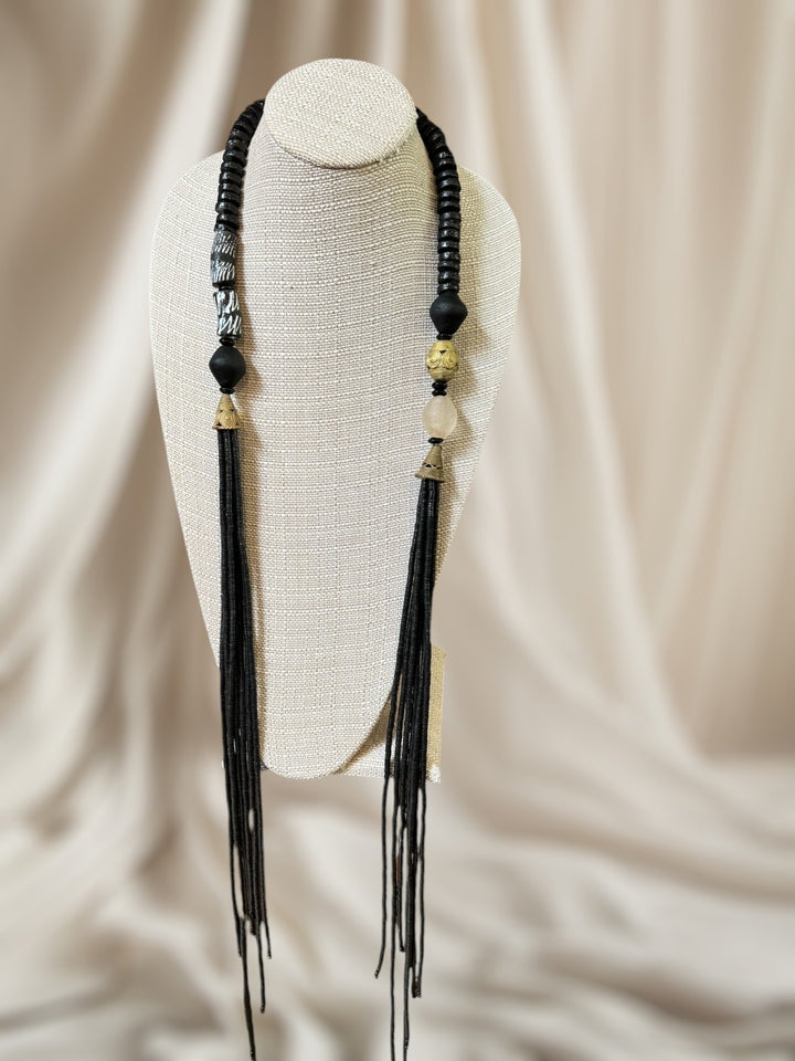 Ghana Multi Strand Lariat Necklace