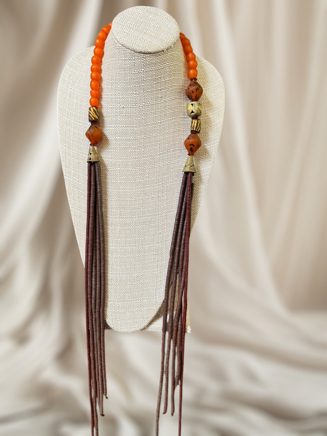 Ghana Multi Strand Lariat Necklace