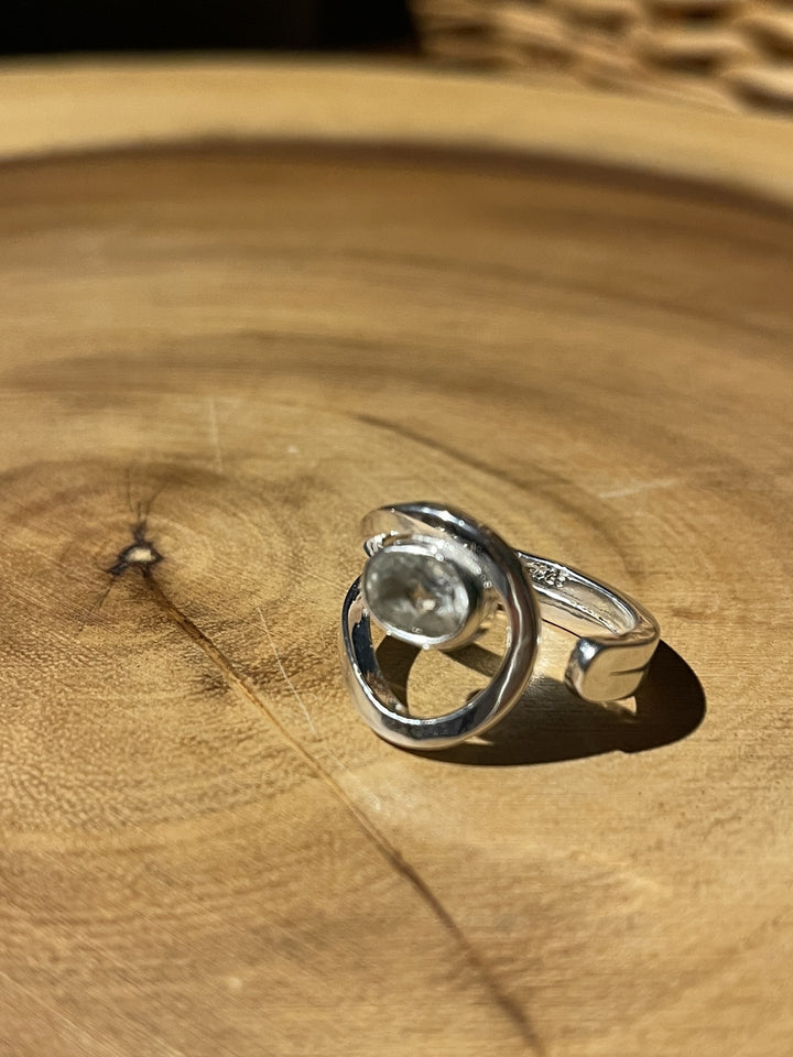 Sterling Loop Crystal Ring