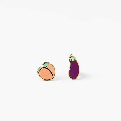 Peach + Eggplant Earrings