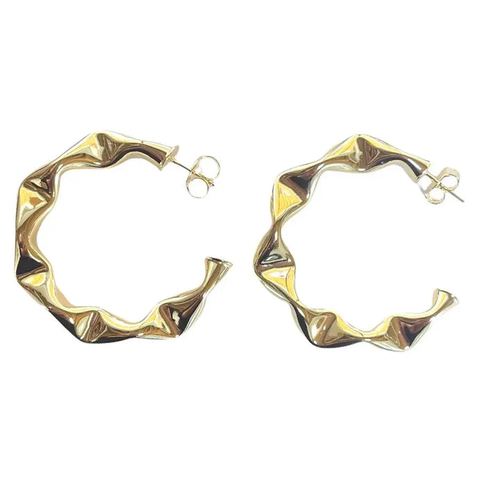 Large Gold Wrinkled Hoops
