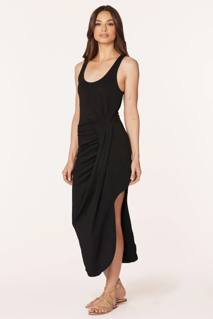 Asymmetrical Pleat Tank Dress