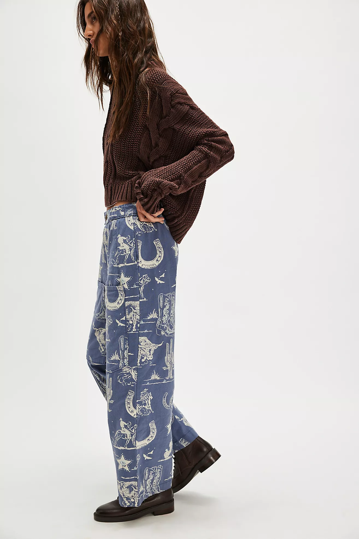 Seaside Printed Pull On Pant