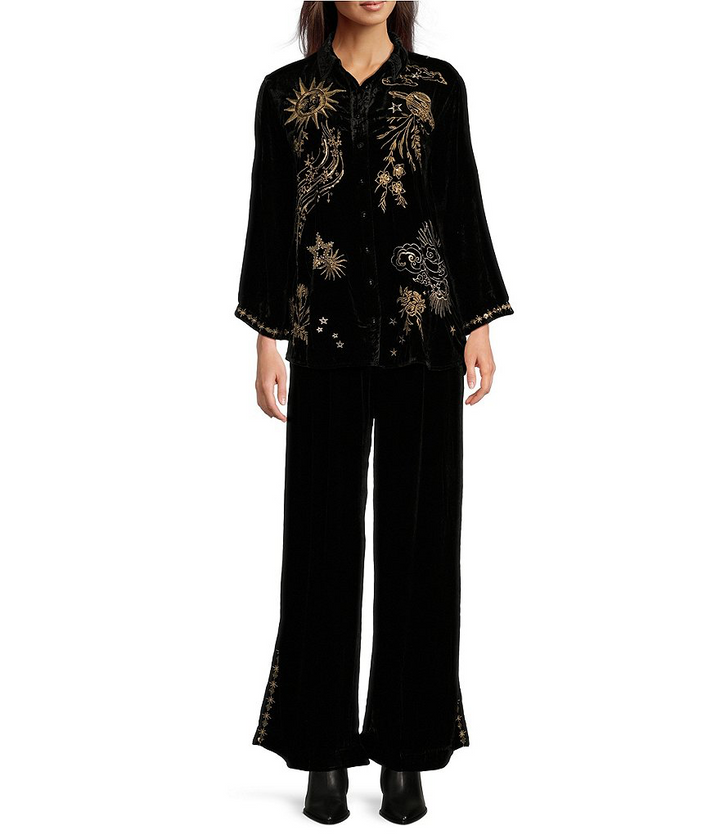 Miaora Wide Leg Velvet Pants