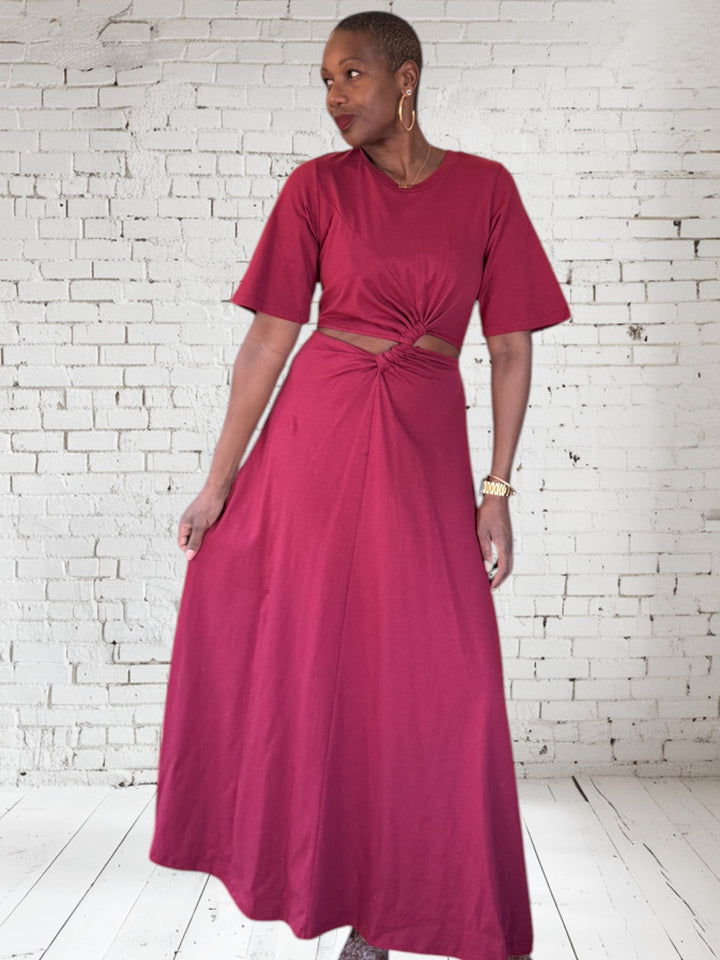 Short Sleeve Midi Dress
